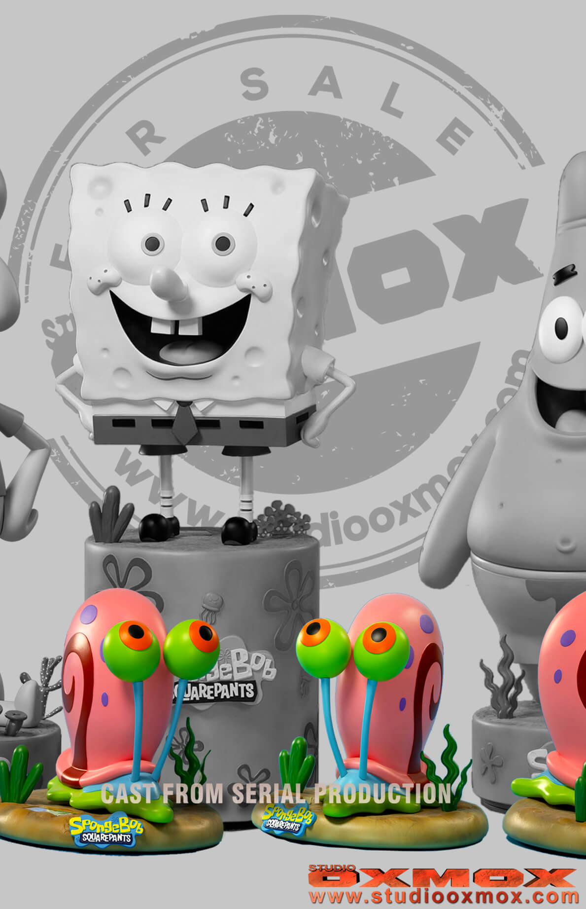 spongebob squarepants, gary statue,  with large base